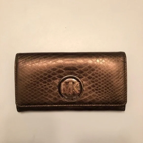 Michael kors brown metallic leather wallet - Picture 7 of 16